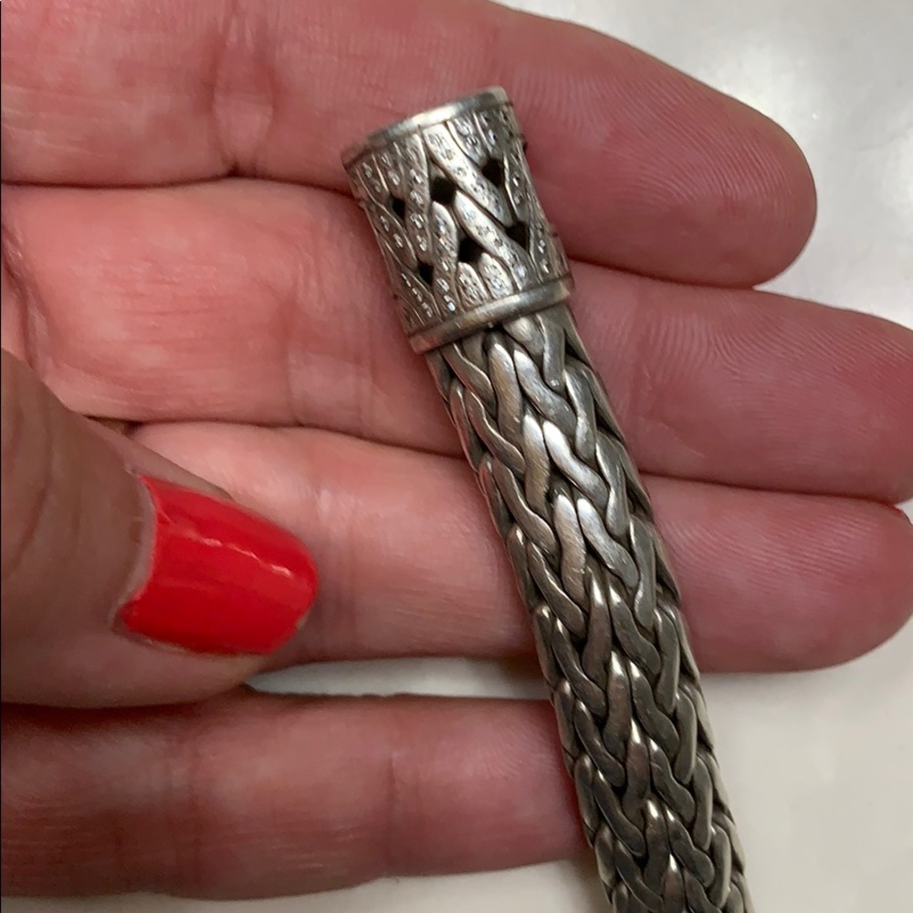 John Hardy, Diamond wheat chain bracelet.